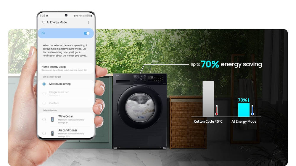 Reduziert den Energieverbrauch deiner Waschmaschine um bis zu 70%<sup>[7]</sup>