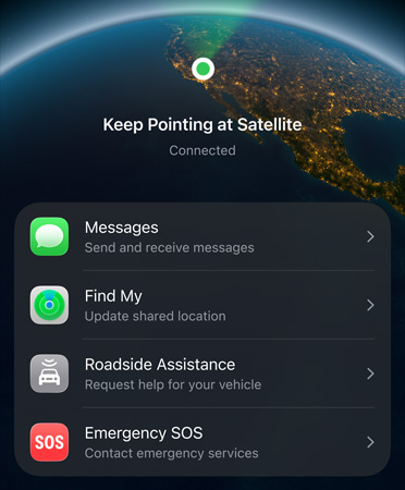 Messages via satellite