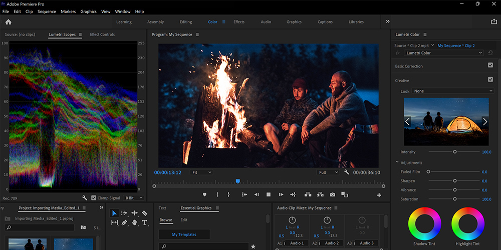 ON-LOCATION ROUGH CUT & COLOR GRADE
