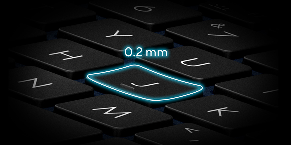Gewölbte Tastenkappen 0,2 mm