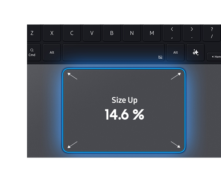 Größeres, erweitertes Trackpad