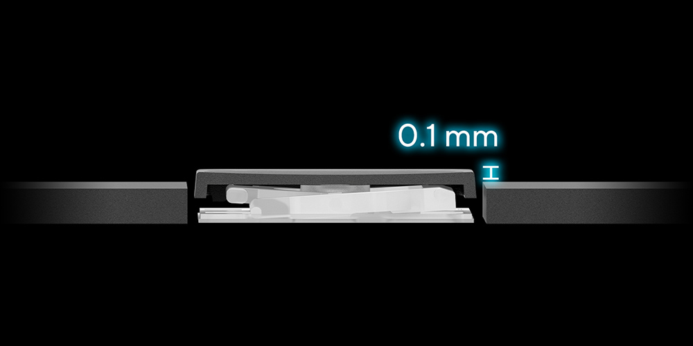 0.1 mm key cap relief