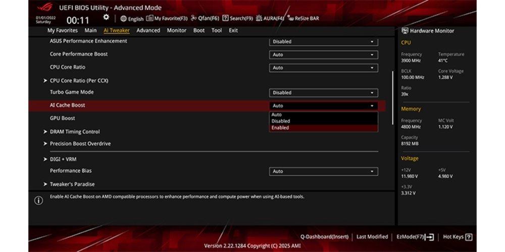 ASUS AI CACHE BOOST