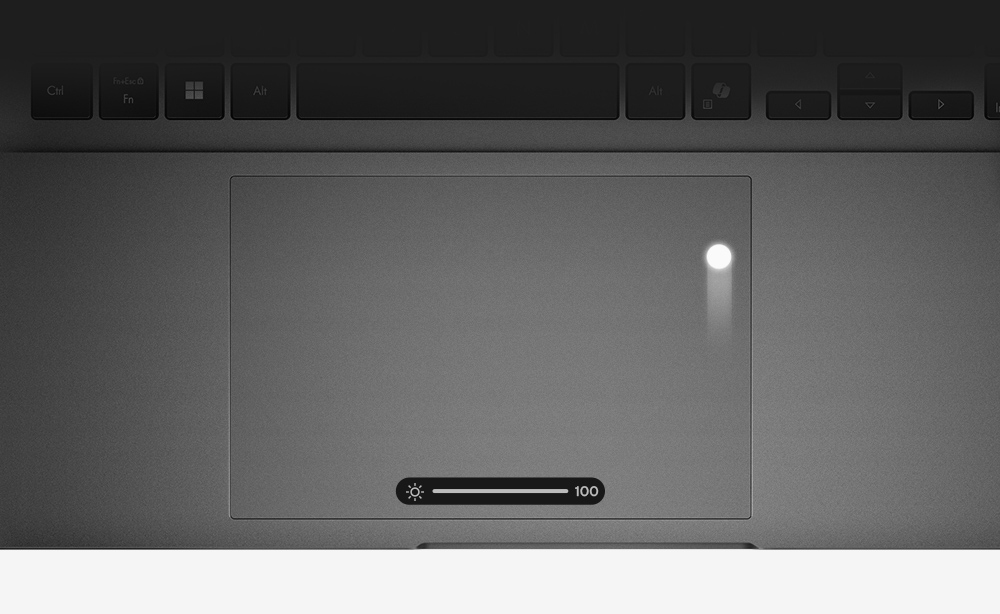 40% larger ergonomic touchpad