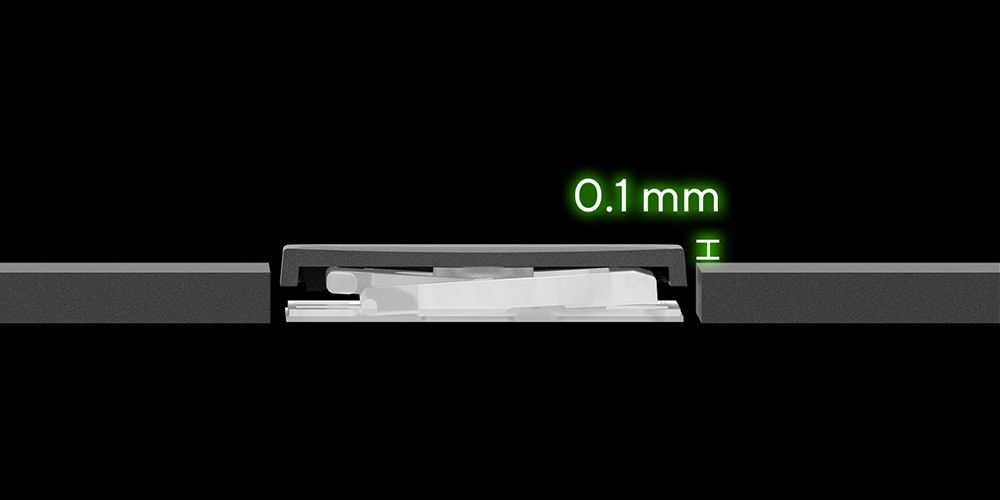 0.1 mm key cap relief