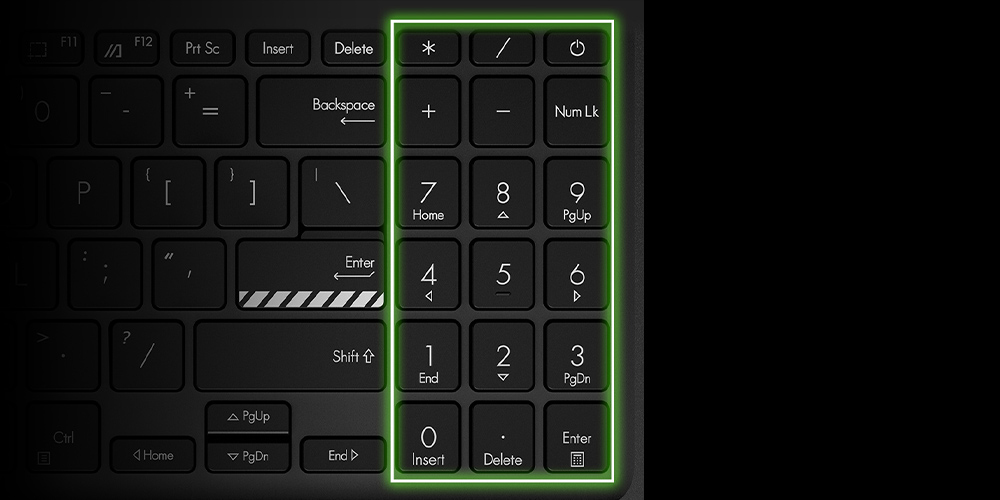 Enhanced number key layout
