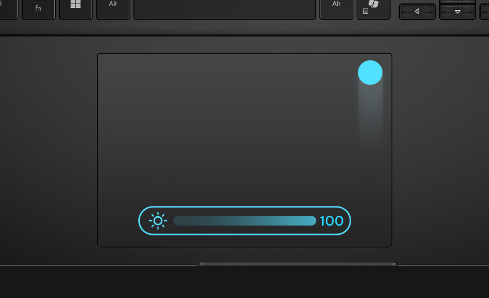 40% larger ergonomic touchpad