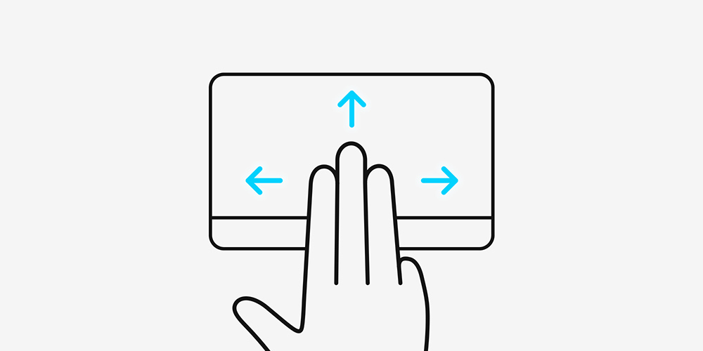Four-finger gestures: Switch between desktops