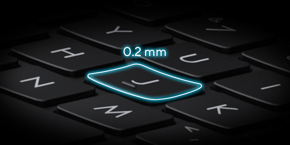 Dished key caps 0.2 mm