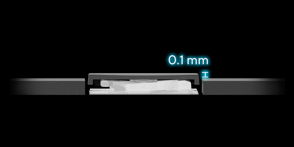 0.1 mm key cap relief