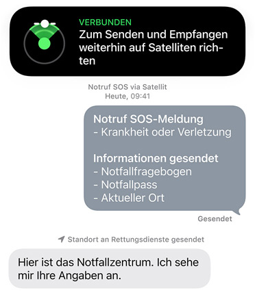 Notruf SOS über Satellit