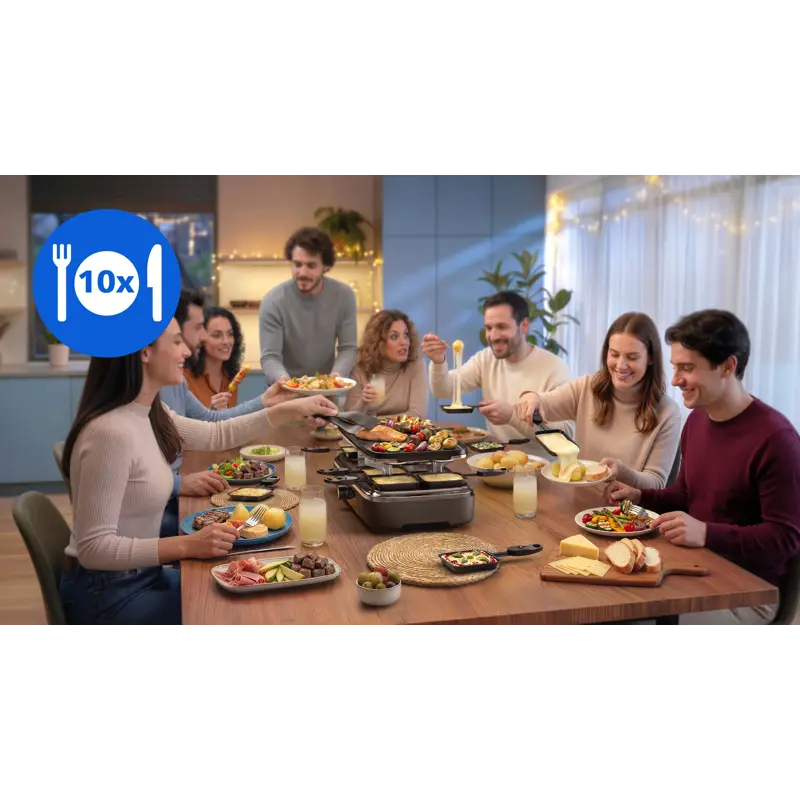 Ein Raclette-Grill für bis zu 10 Personen