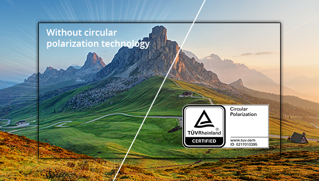 Circular Polarization for Comfortable Viewing