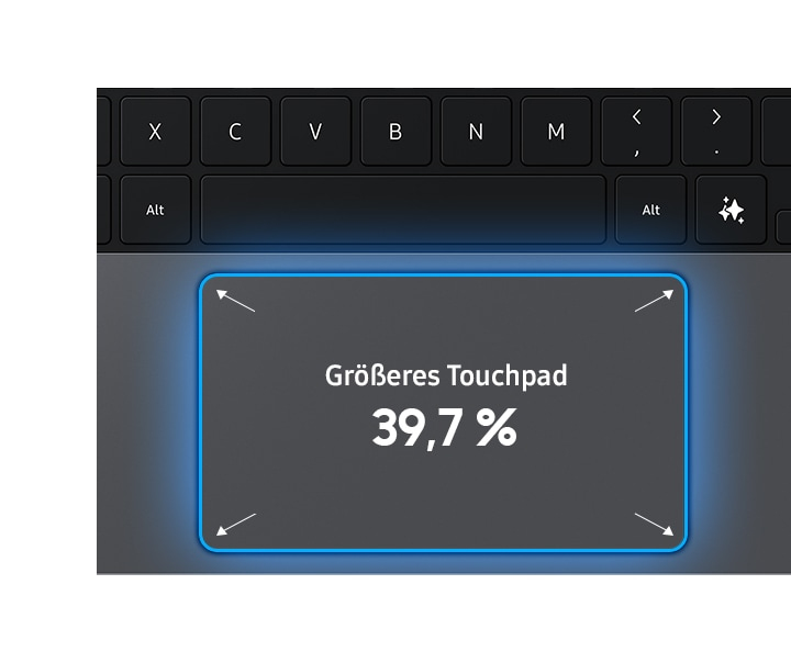 Größeres, erweitertes Trackpad