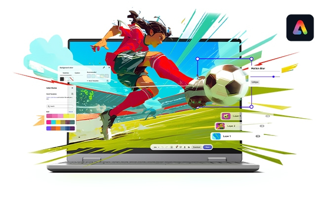 Steigern Sie die Produktivität mit IdeaPad und Adobe Express Premium