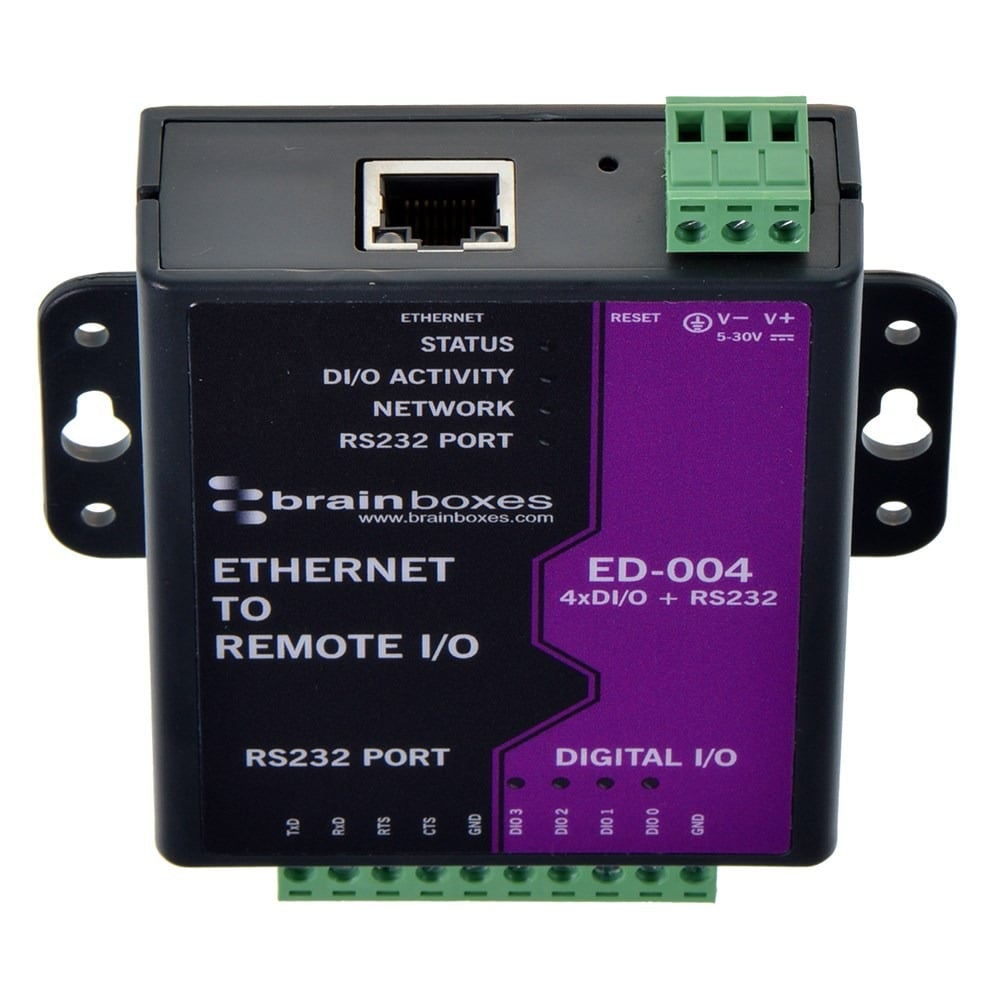 4 Digital Inputs/Outputs + RS232 Serial Port
