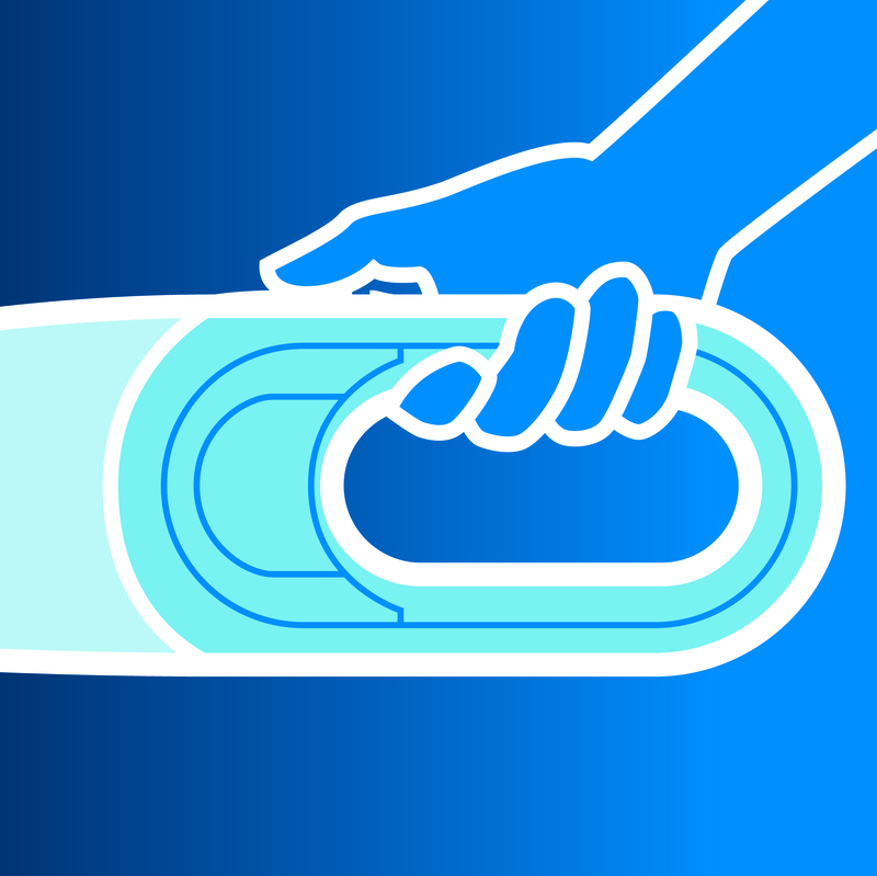 Looped handle ensures optimum grip