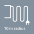 10 m Aktionsradius.