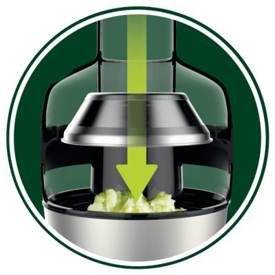 Pulp naturally falls into one container