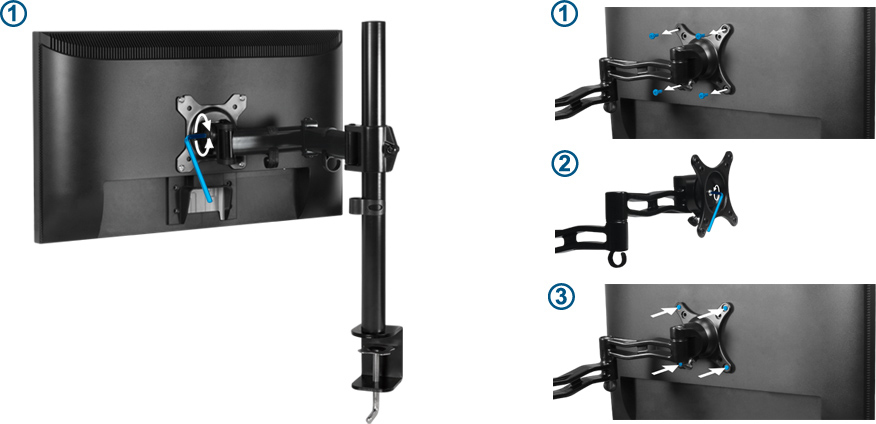 Einstellung ohne Demontage des Monitors