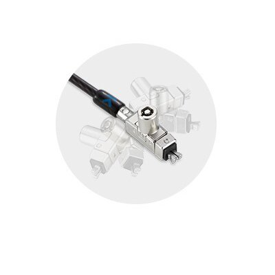 1.8m (6’) Carbon Steel Cable with Omnidirectional Pivoting Head and Rotating Anchor