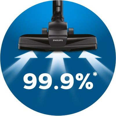 Yüksek performanslı temizlik için %99,9 toz toplama özellikli*