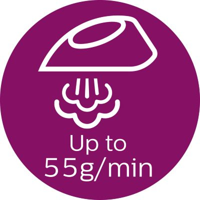 Kırışıklıkların daha hızlı giderilmesi için 55 g/dk'ya kadar buhar çıkışı