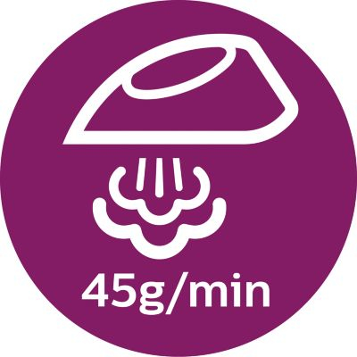 Kırışıklıkların daha hızlı giderilmesi için 45 g/dk'ya kadar buhar çıkışı