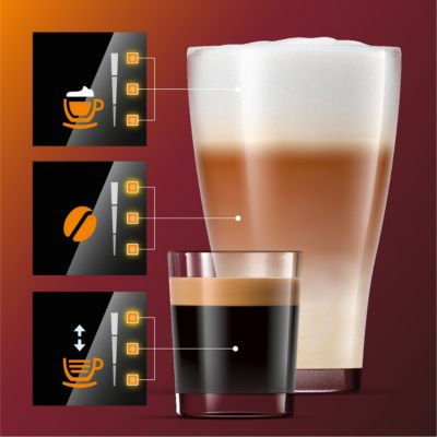 Upravte si sílu aroma a množství kávy pomocí nabídky My Coffee Choice