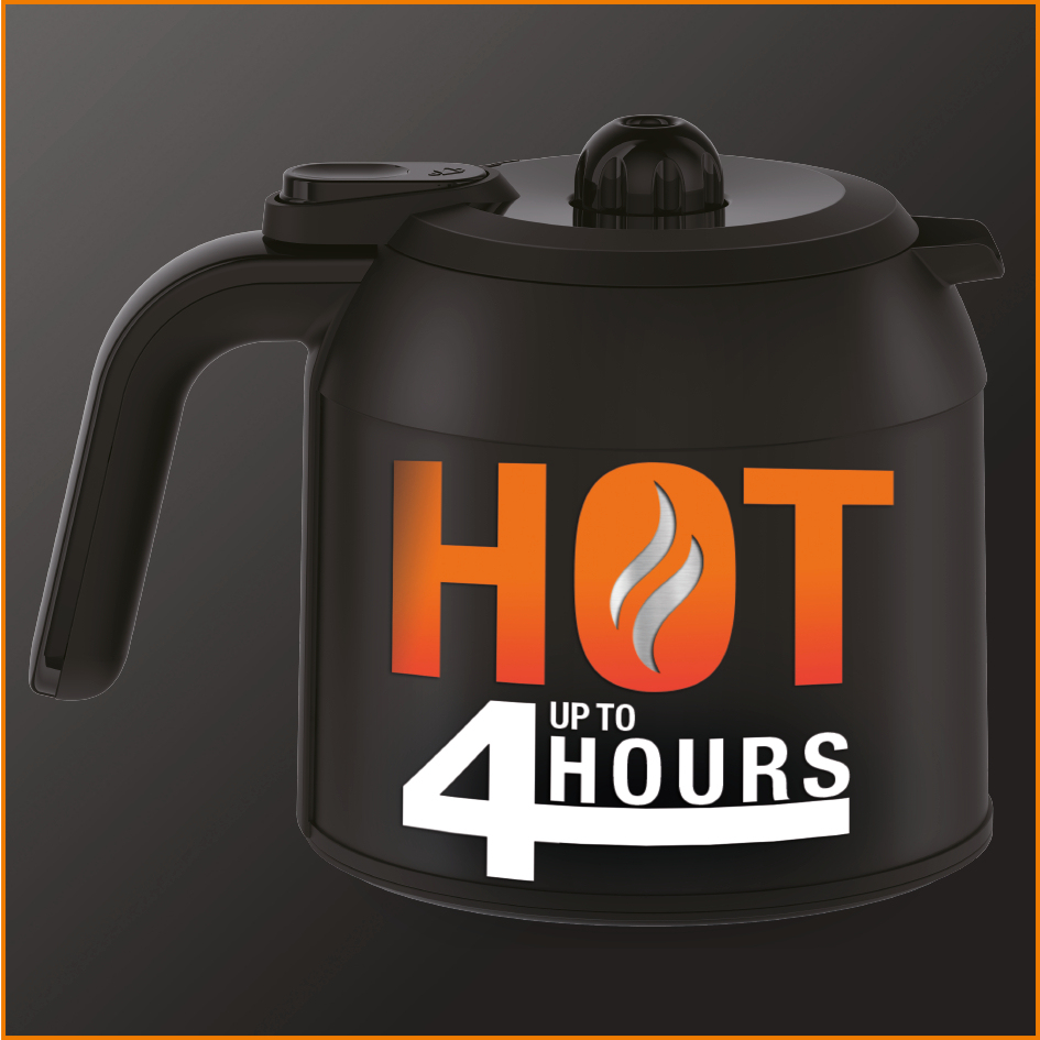 Thermokanne für 4 Stunden heißen Kaffee