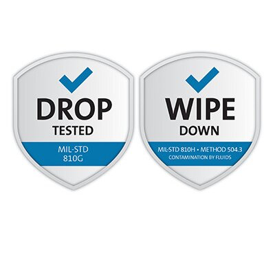 Military-grade drop and wipe down protection