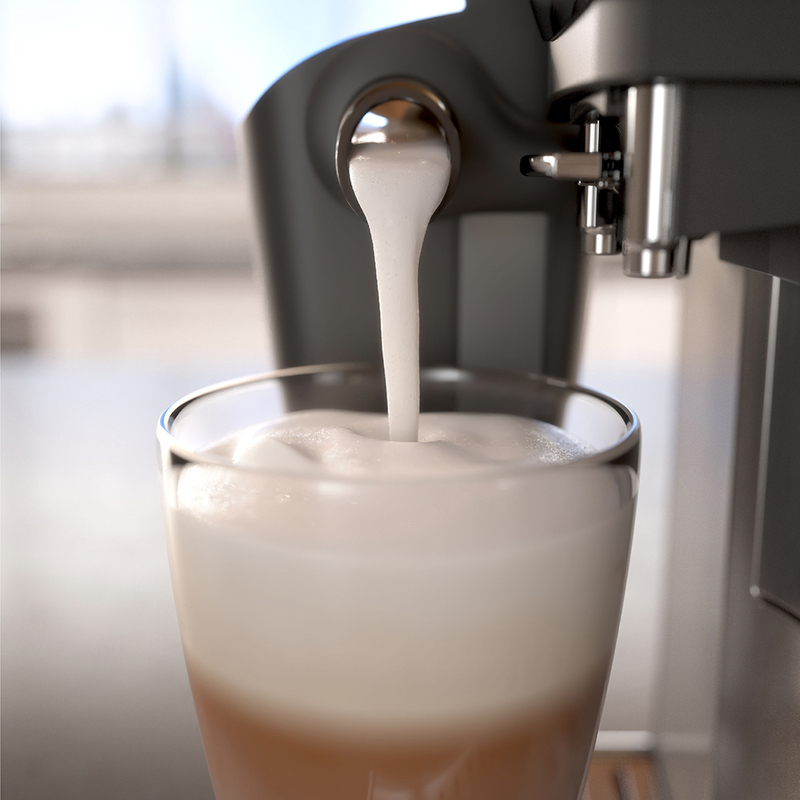 Samtig-cremiger Milchschaum mit dem besonders einfachen LatteGo Milchsystem