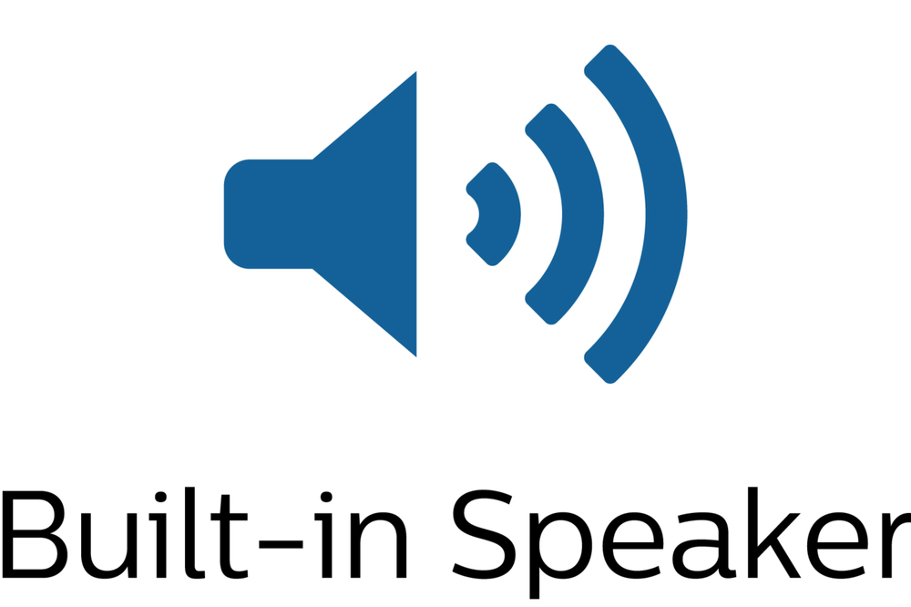 Built-in speakers for audio without desktop clutter