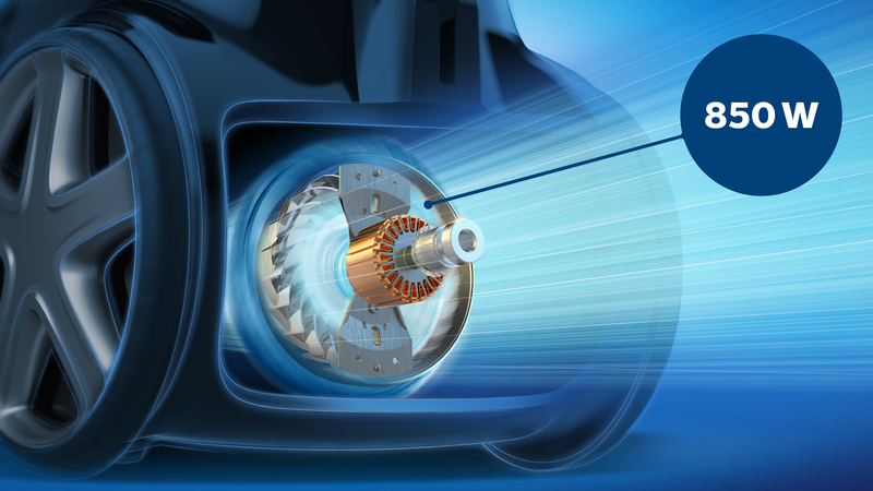 850W motor s vysokým sacím výkonem