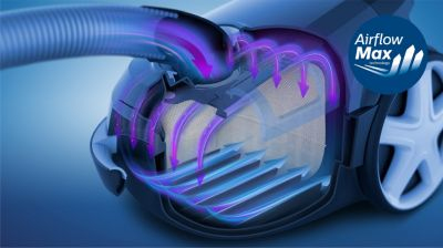 Revolutionary AirflowMax technology for strong suction power
