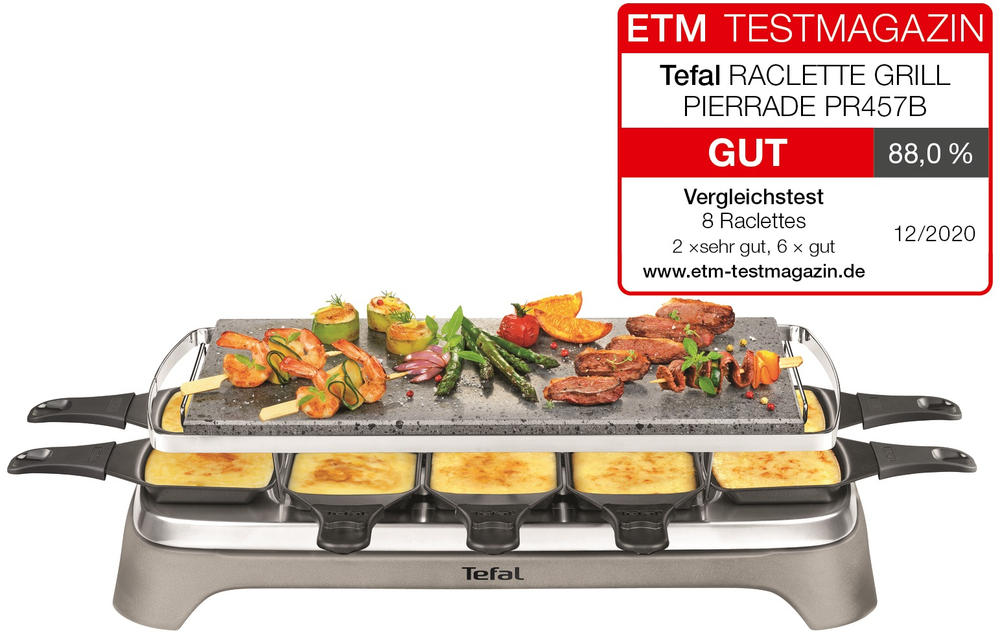 Raclette-Grill mit heißer Stein-Platte: Raclette und Grillen in einem