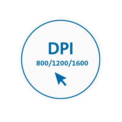 Dreifache DPI-Einstellungen (800, 1.200, 1.600)