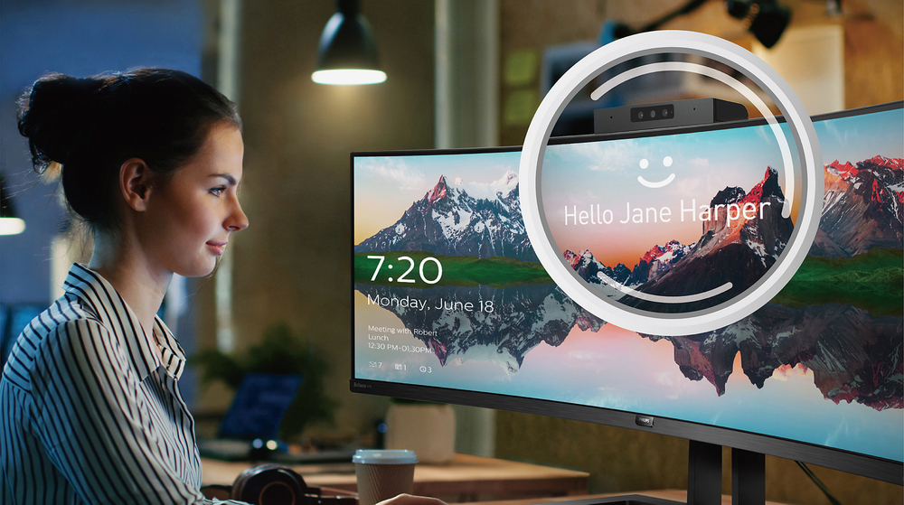 Sichere Anmeldung mit der Pop-up-Webcam und Windows Hello™