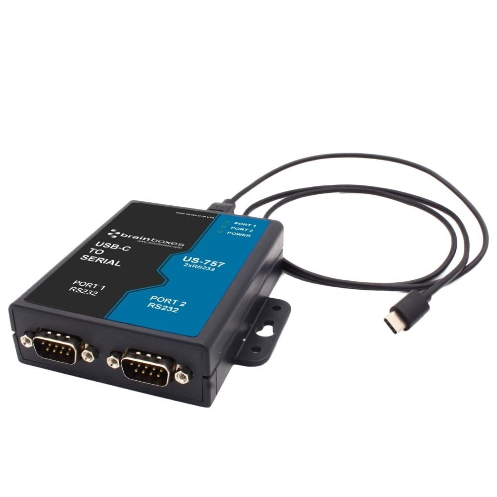 2 port RS-232 USB-C to serial adapter