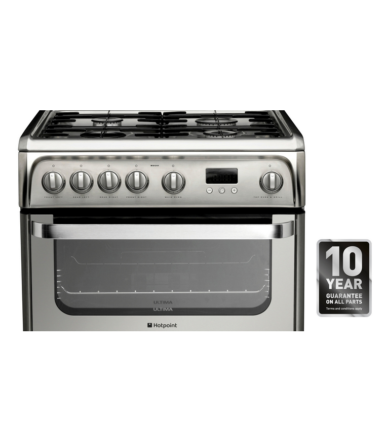 Hotpoint HUG61X cooker Freestanding cooker Natural gas Gas Stainless steel – image 3
