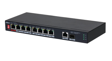 Switch Dahua PFS3110-8ET1GT1GF-96 - Fast Ethernet - 8 Puertos PoE++ - 1 Uplink - 1 SFP - No Gestionado - DH-PFS3110-8ET1GT1GF-96