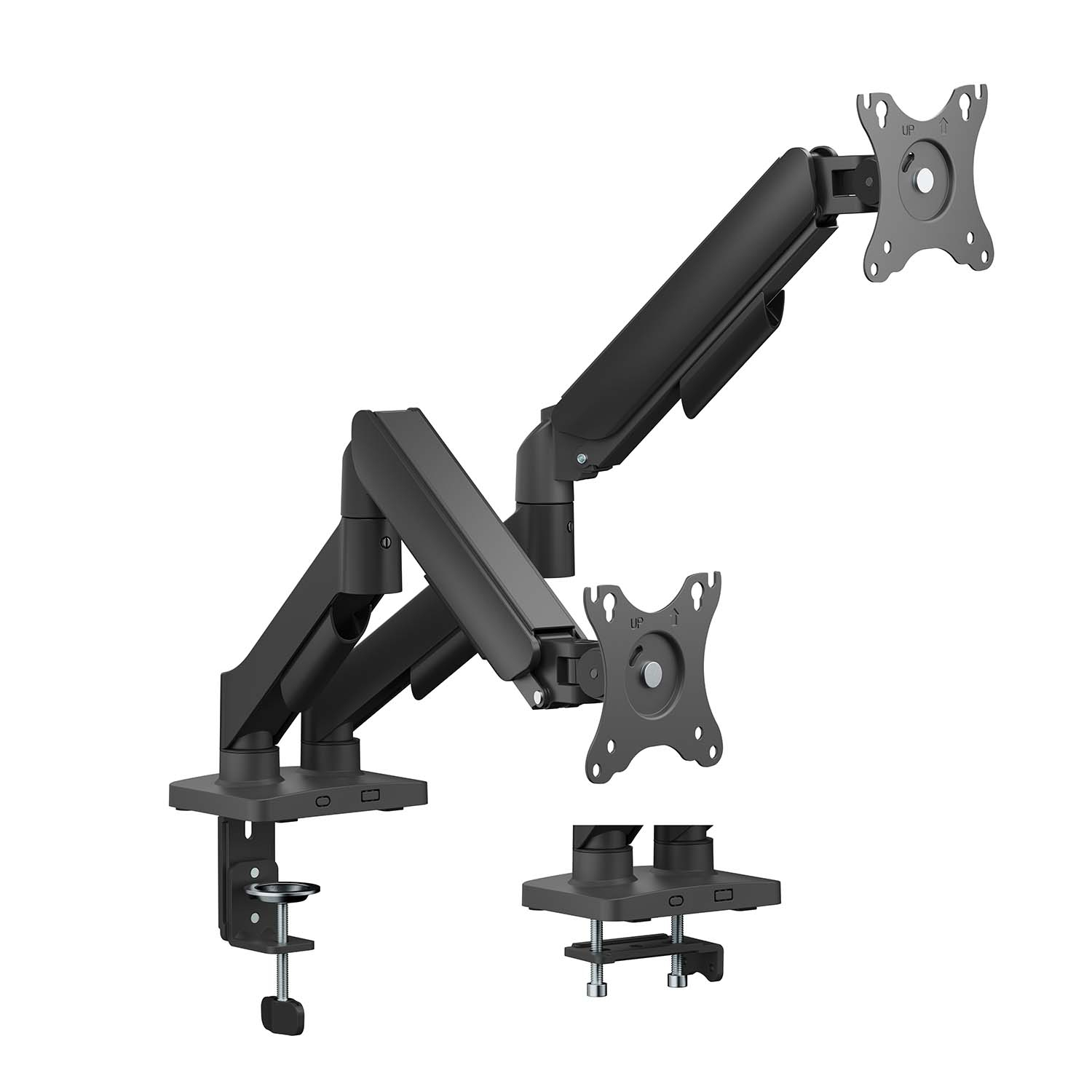 AISENS Soporte de Mesa Eco Contrapeso Giratorio e Inclinable para Monitor/TV 9KG (3 Pivotes, 2 Brazos) de 17"-32", Negro