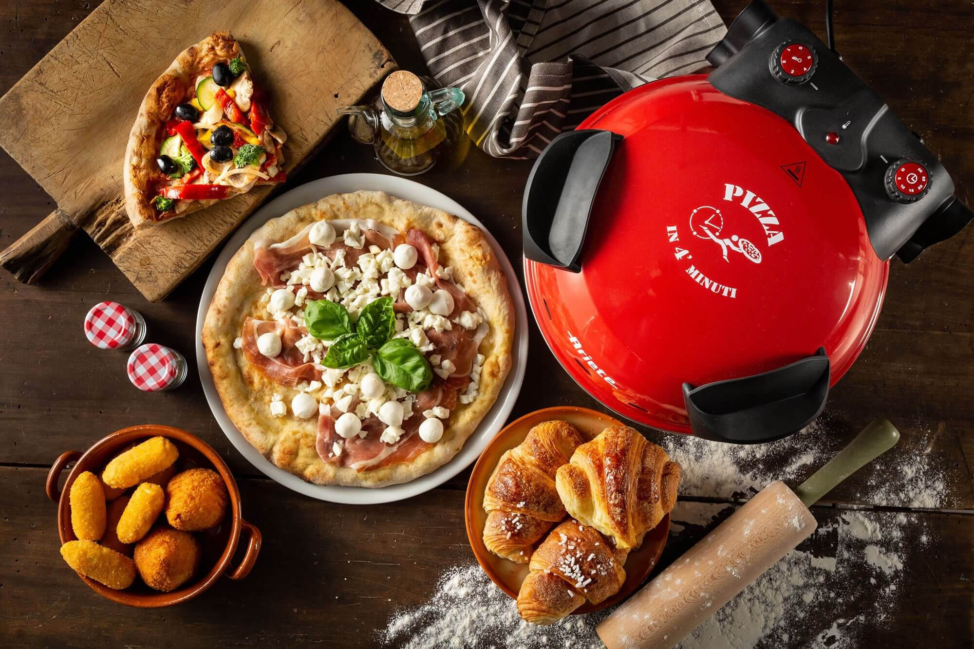 Ariete 909 Pizza Oven - Pizza in 4 minutes - Refractory stone plate with non-stick treatment - Max temperature 400 ° - 1200 Watt - Timer 30 '- Red – image 5