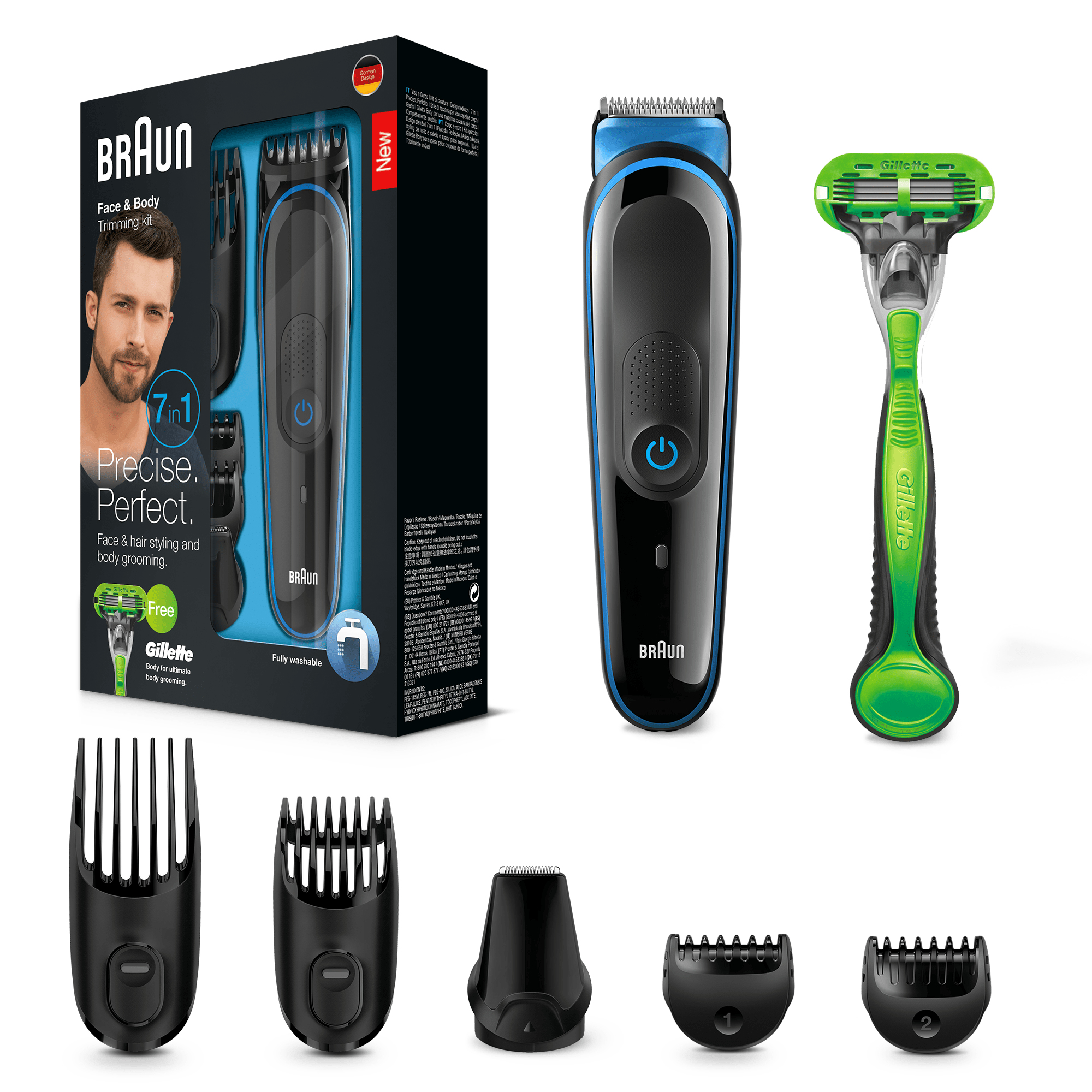 Braun Multigroomer 8-in-1 All-in-one trimmer MGK3042, Beard Trimmer & Hair Clipper, Black/Blue – image 8