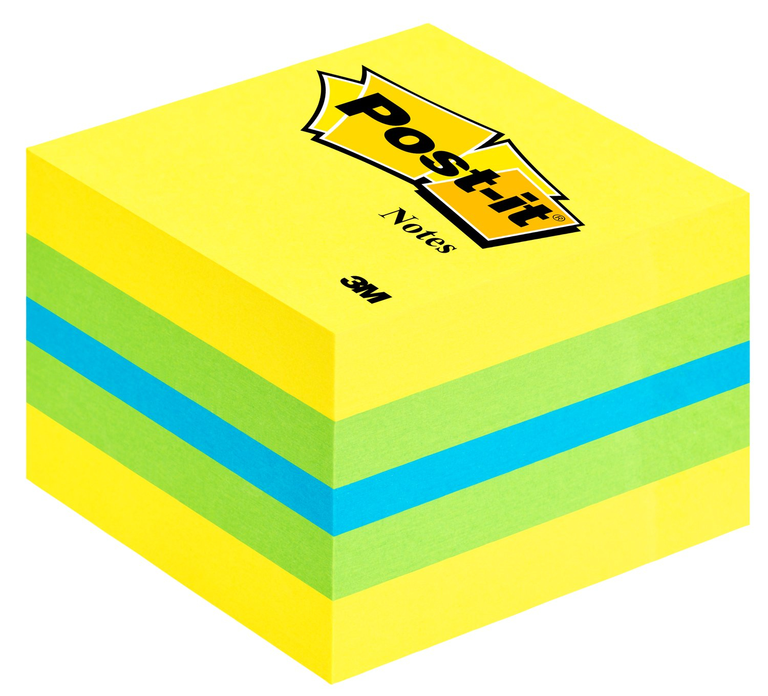 3M Post-it 2051L nota autoadhesiva Plaza Azul, Verde, Turquesa, Amarillo 400 hojas Autoadhesivo