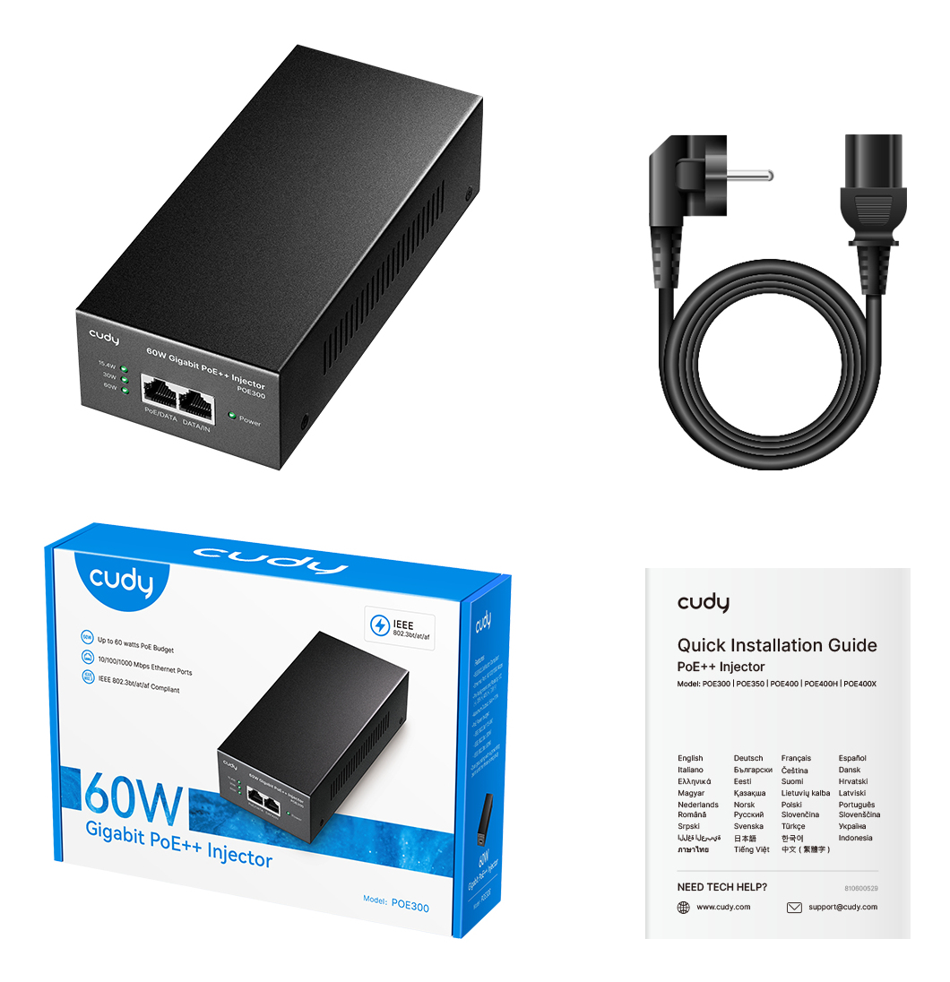 Cudy POE300 PoE adapter Gigabit Ethernet – image 3