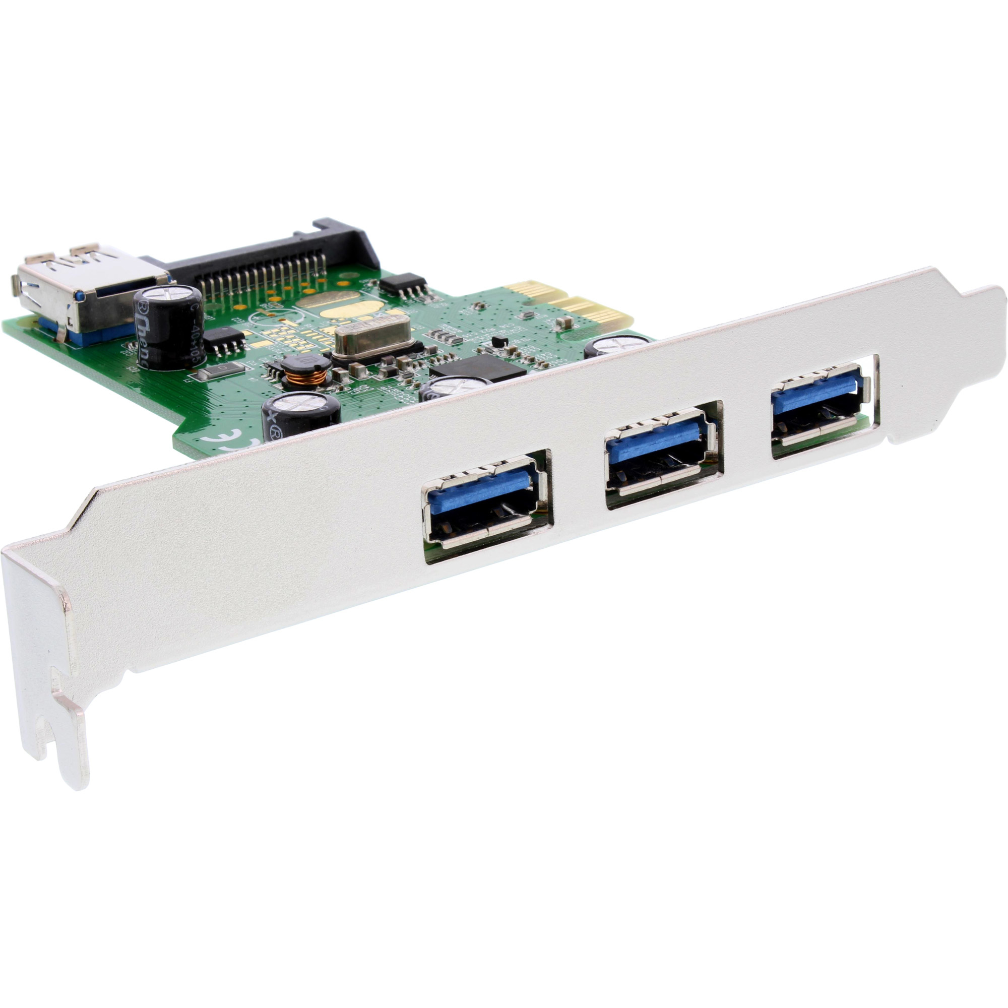 InLine 3+1 Port USB 3.0 Host Controller PCIe with SATA Power and LP Bracket – image 4