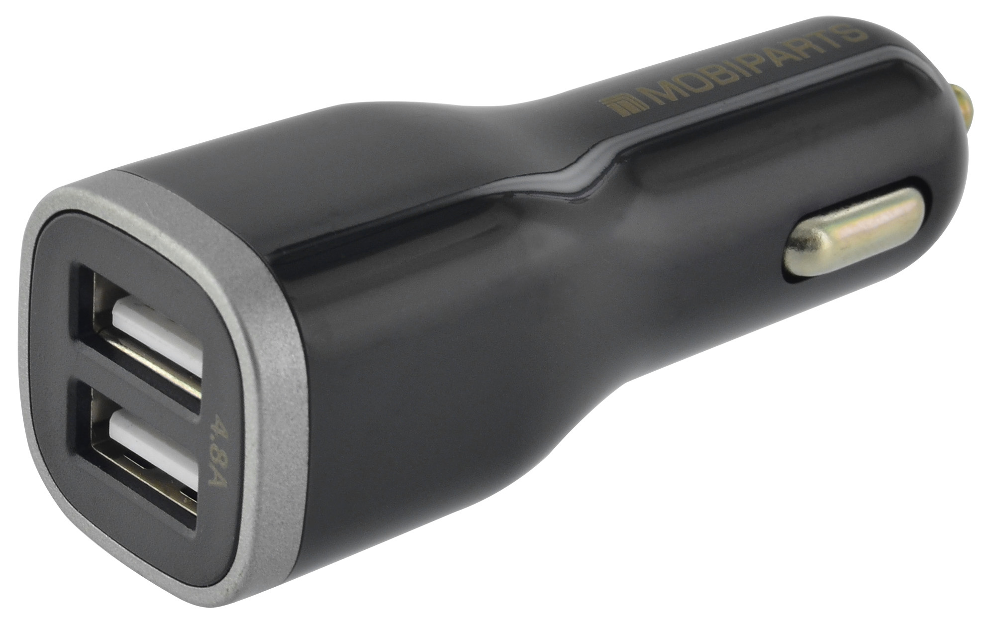 Mobiparts Car Charger Dual USB 4.8A + Lightning Cable Black – image 3
