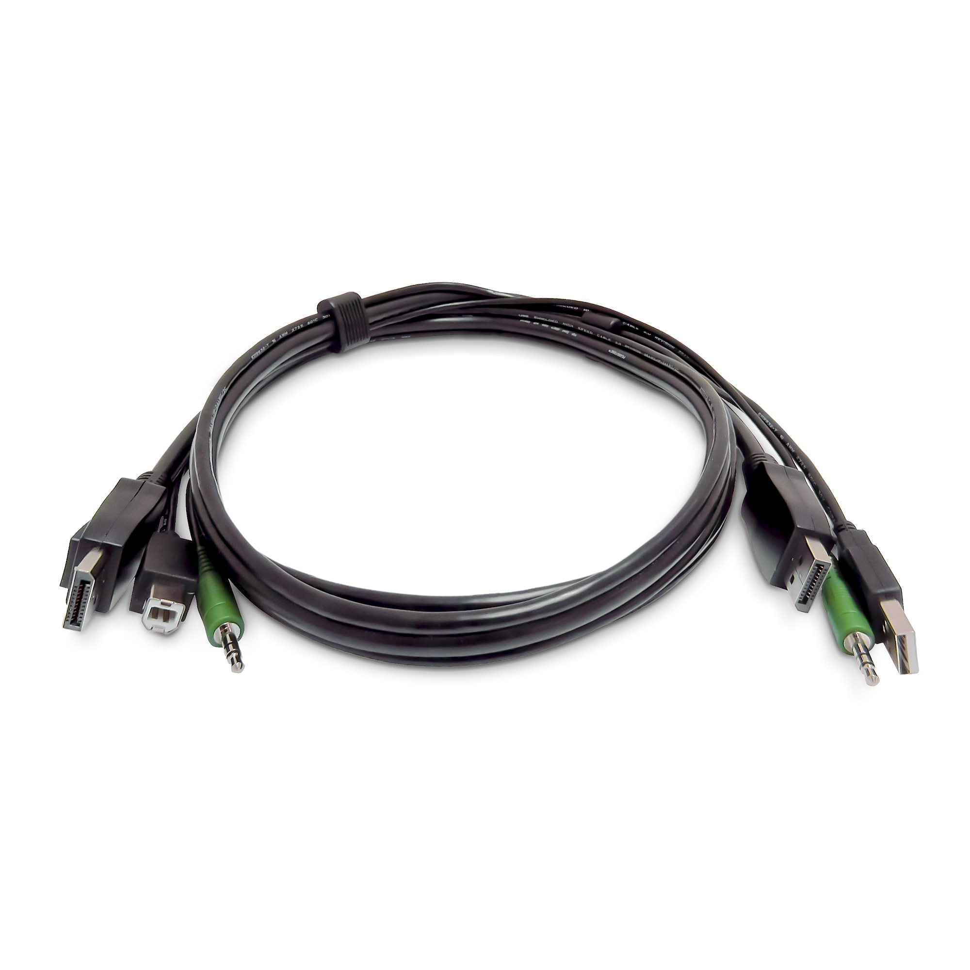 StarTech.com - Keyboard / video / mouse (KVM) cable - TAA Compliant - USB Type A, 3.5mm audio jack, DisplayPort (M) to USB Type B, 3.5mm audio jack, DisplayPort (M) - 3 m