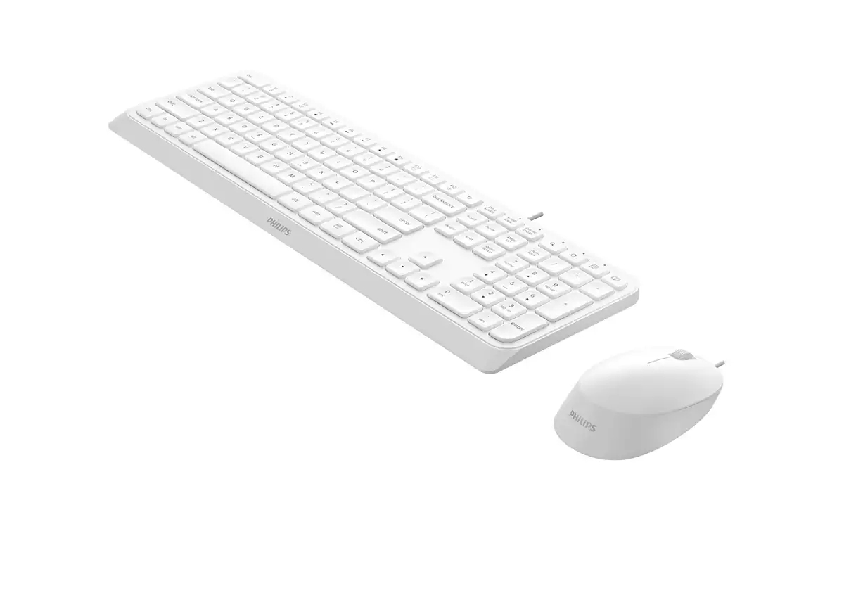 Philips 2000 series SPT6207W/01 keyboard Mouse included Universal USB QWERTY English White – image 2